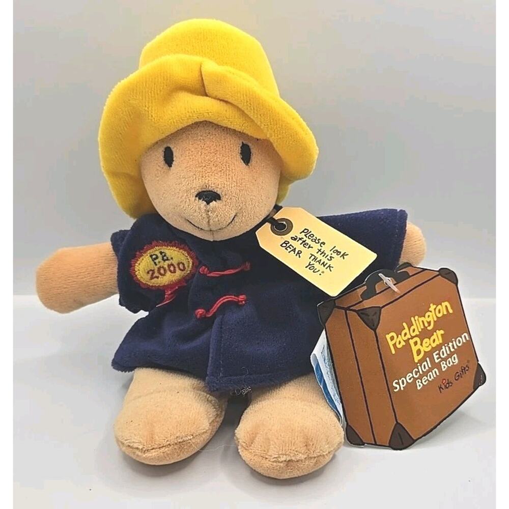 Vintage 2000 Paddington Bear Special Edition Bean Bag Blue Coat w Tag BB28